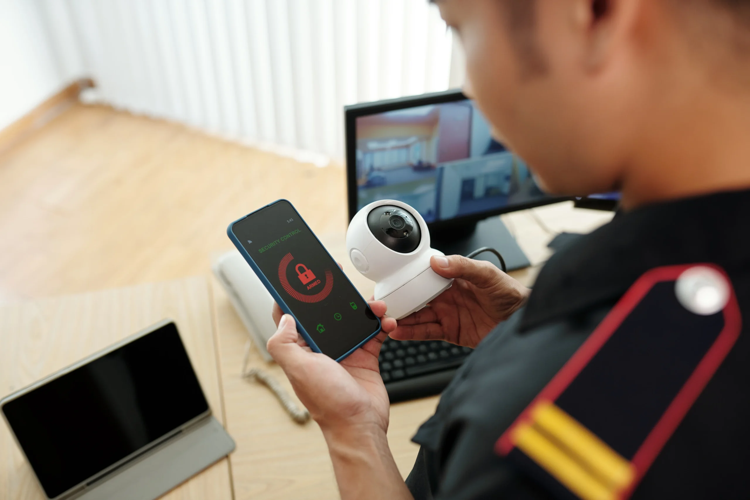 vidéosurveillance avec application mobile affichant un flux en direct