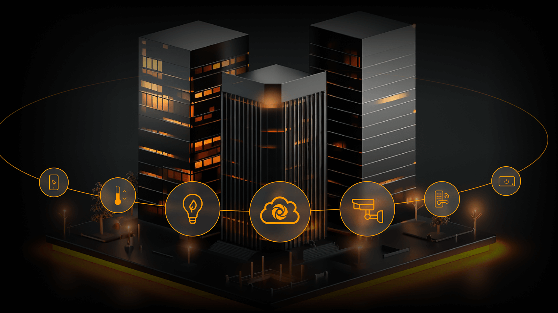 Infrastructure de sécurité intelligente SERELYS en Vendée : bâtiments connectés avec système de vidéosurveillance, cloud, éclairage et contrôle d'accès intégrés